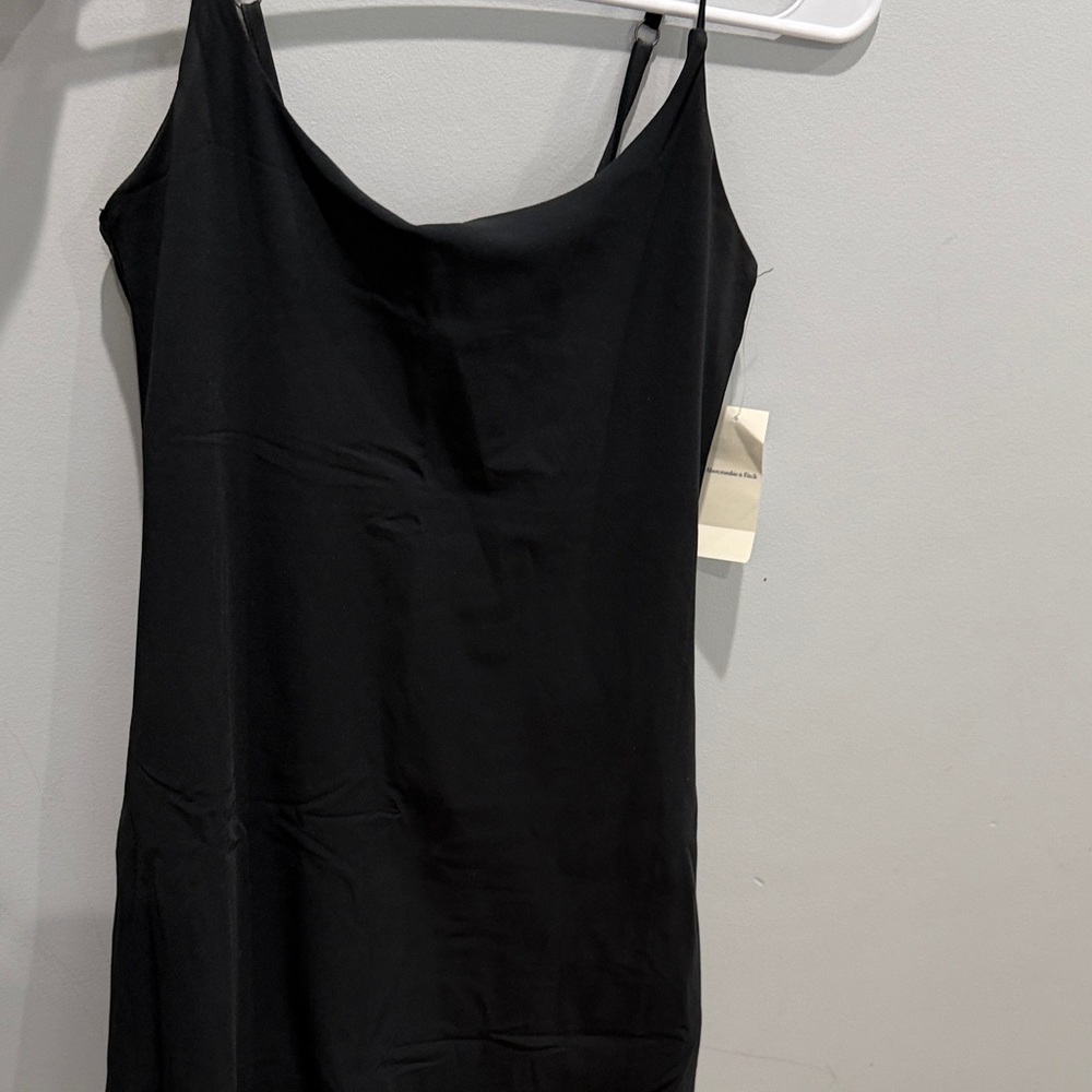 Classic Black Slip Dress - Sleeveless Cowl Neck